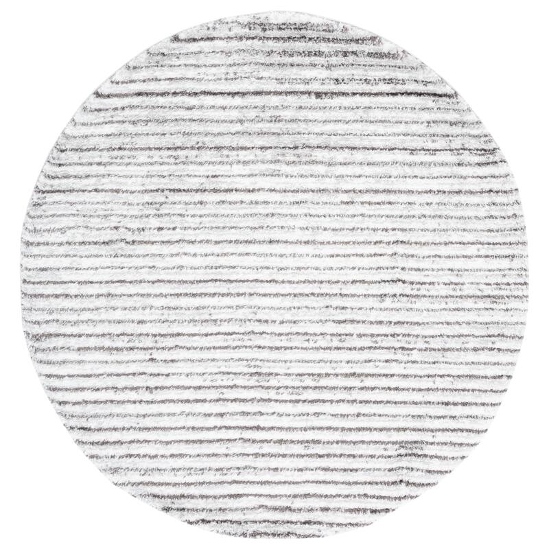 SAFAVIEH Berber Shag Majlis Rug - 7' Round - Grey/Dark Grey