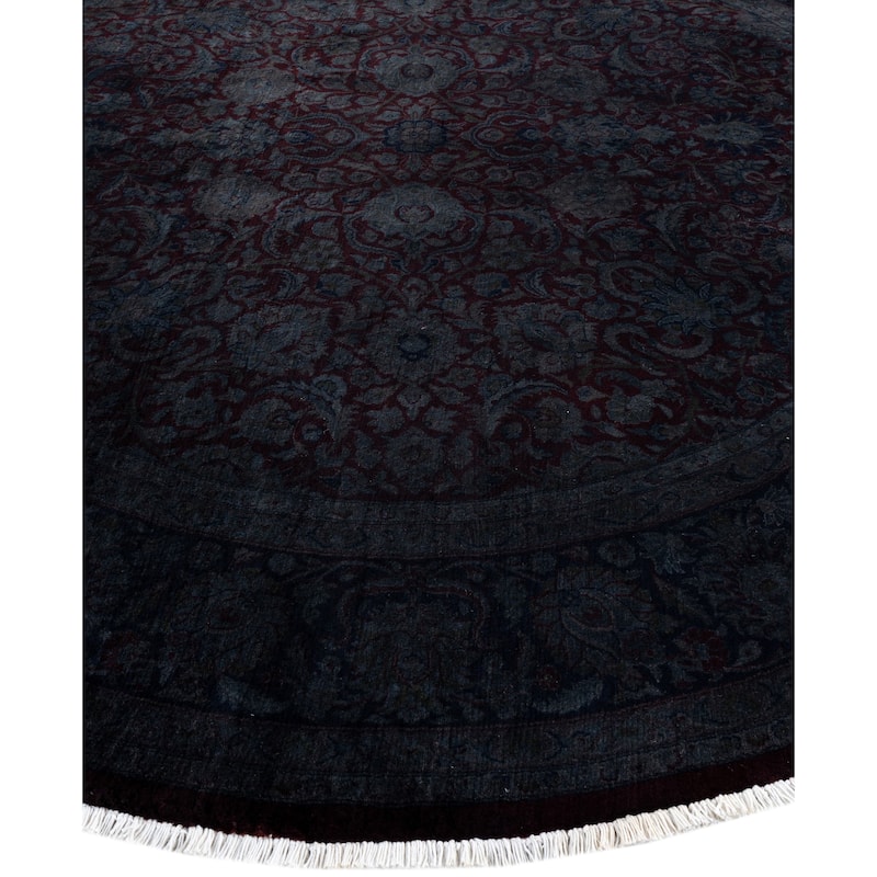 Overdyed One-of-a-Kind Hand-Knotted Area Rug - Black - 8' 1" x 8' 1"