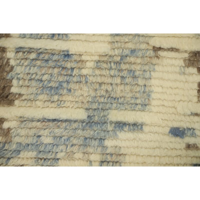 Hand-knotted Modern Wool Beige Abstract Area Rug Oriental Carpet - 8' 3'' X 5' 6''