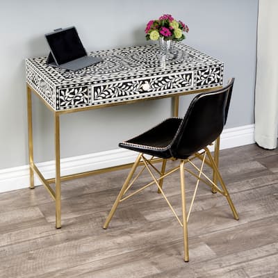 Butler Perilla Black and White Bone Inlay Writing Desk