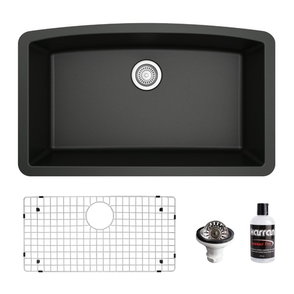 Karran Undermount Quartz 32 in. Single Bowl Kitchen Sink Kit. Opens flyout.