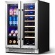 preview thumbnail 9 of 9, Yeego 24 inch Built-In French Door Dual Zone 20 Bottle Wine Refrigerator 60 Can Beverage Center - 24 inch