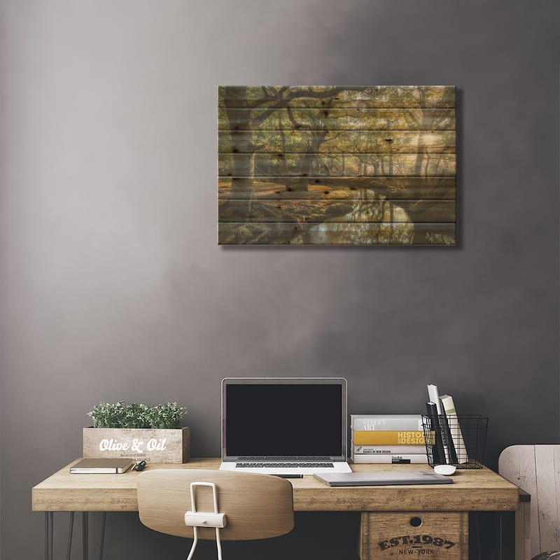Approaching Lorien Print On Wood by Adam Burton - Multi-Color