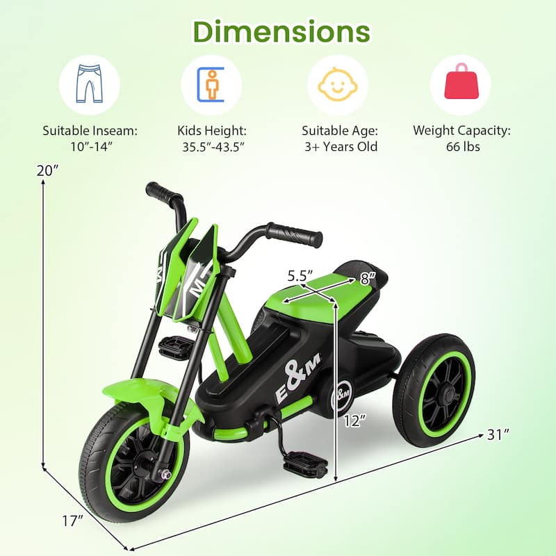 Gymax Kids Tricycle w/Foot Pedals Forward/Backward Steering Handlebars
