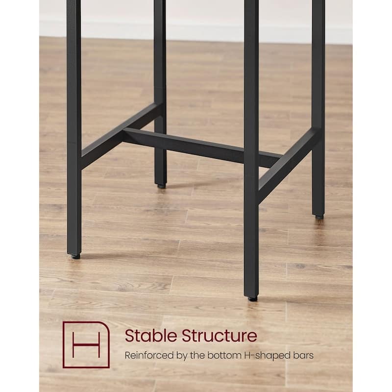 Bar Table and Chairs Set, Square Bar Table with 2 Bar Stools, Dining Pub Bar Table Set - 23.6" x 23.6" x 35.4"