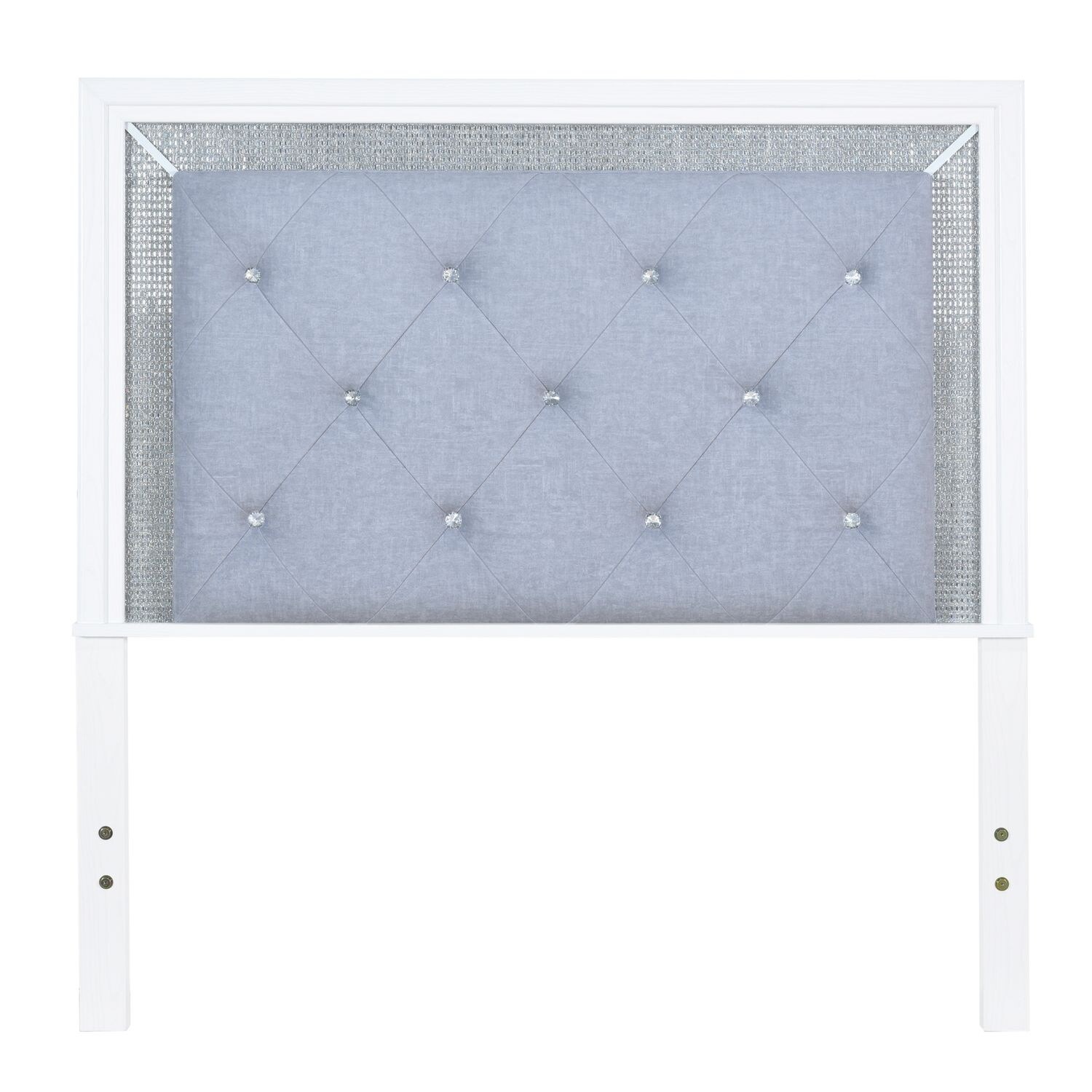 White upholstered headboard with rhinestones hotsell