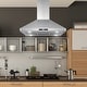 preview thumbnail 2 of 9, Cosmo 36 in. Ducted Island Mount Range Hood in Stainless Steel with LED Lighting, Permanent Filters
