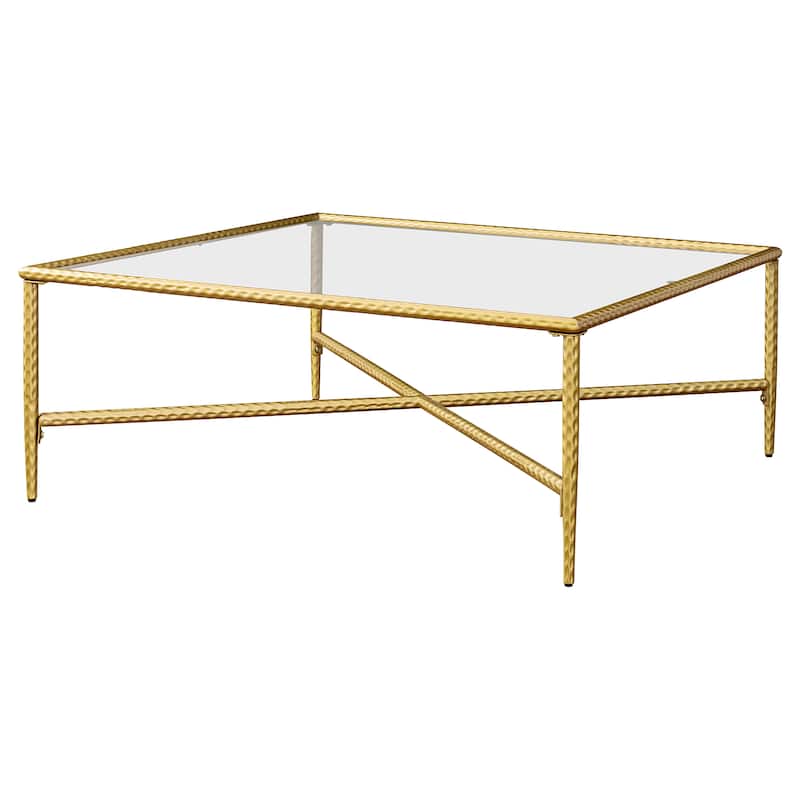 Stylish Gold-Framed Glass Coffee Table