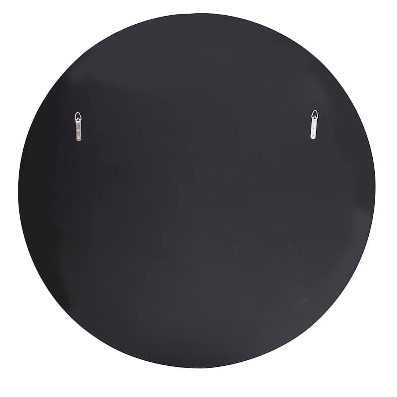 Allan Andrews Round Wall Mirror with Mirrored Smoky Gray Wood Frame - 47" diameter x 1"