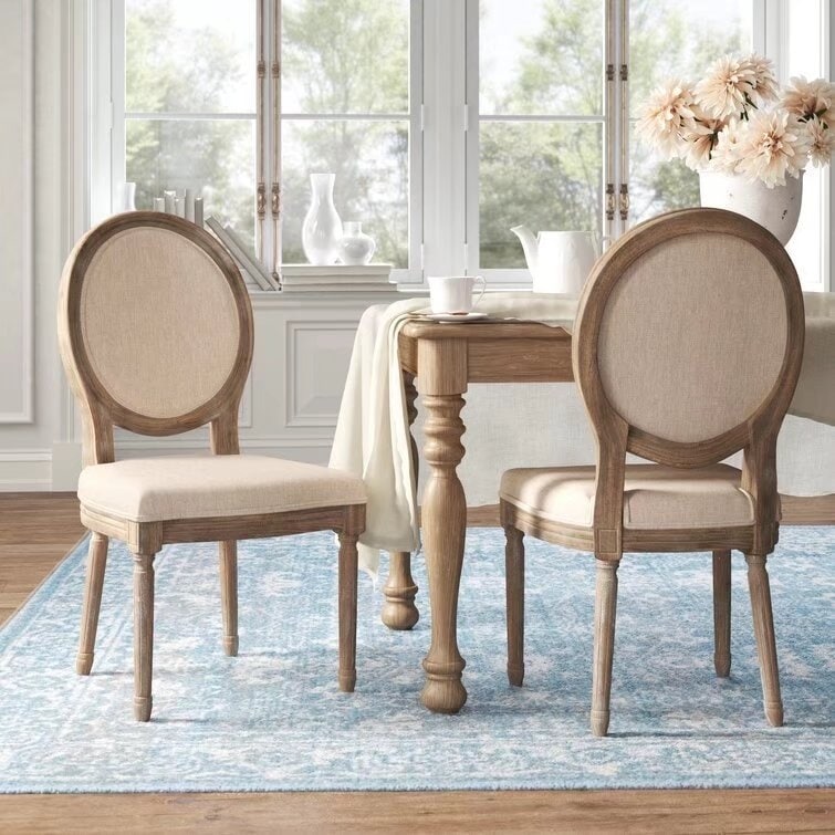 Mieres French Vintage Upholstered Dining Chair Side Chair Set of
