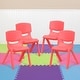 preview thumbnail 4 of 47, 4 Pack Plastic Stack School Chair with 12" Seat Height - Kids Chair Red