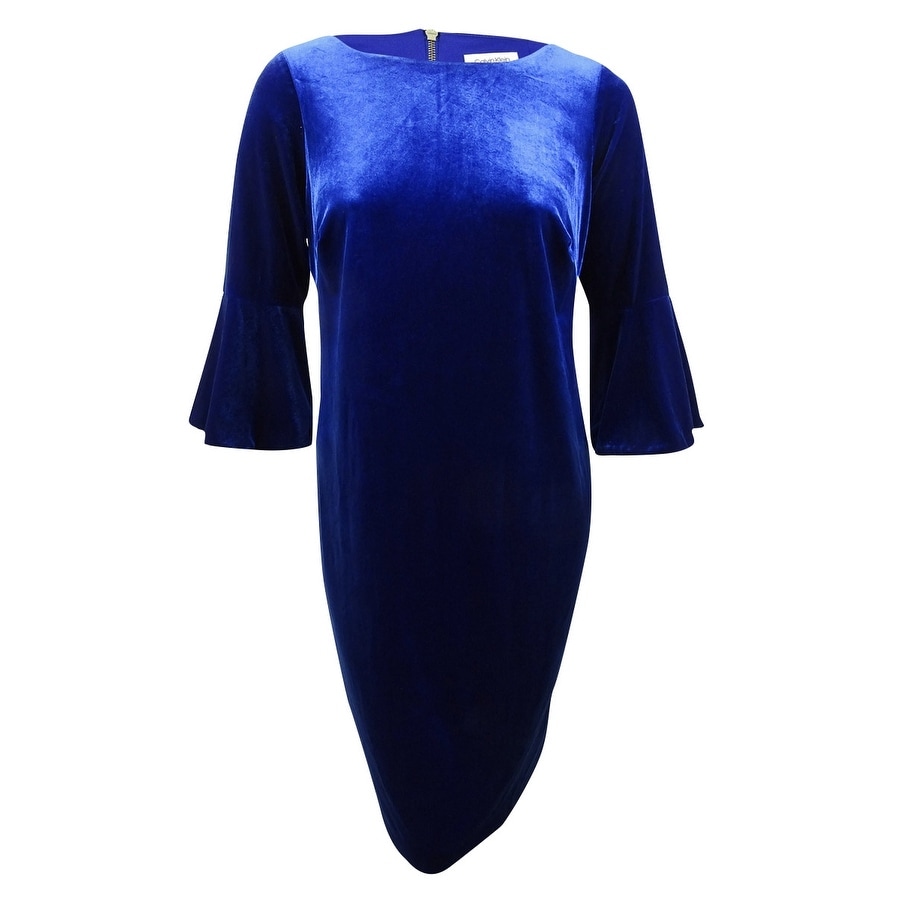 calvin klein blue velvet dress