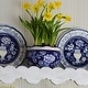 preview thumbnail 3 of 3, ClayBarn Blue and White Ceramic 3-piece Terrace Garden Planter Set