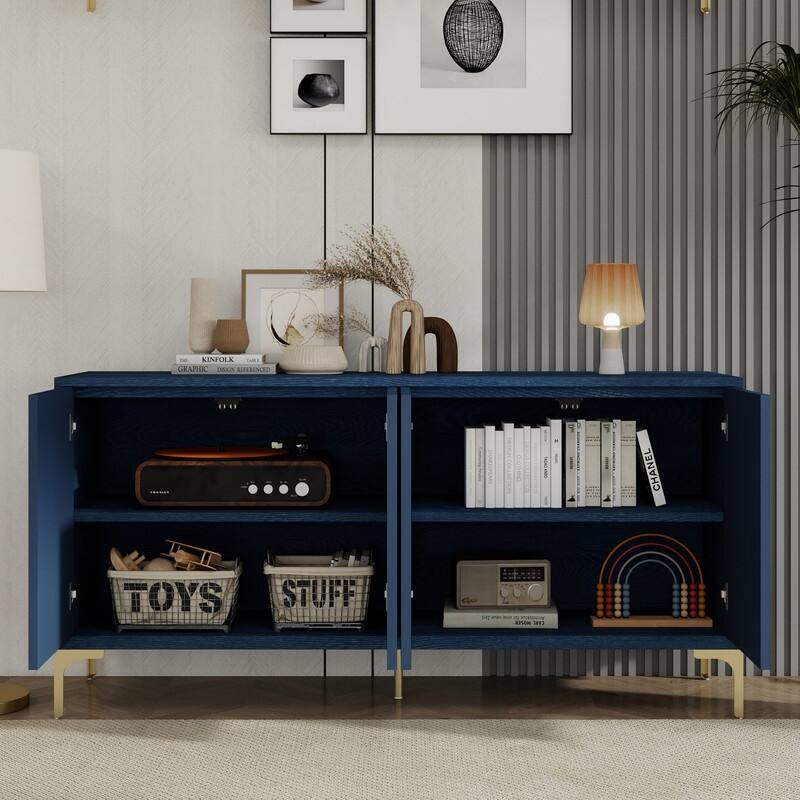 4-Door Sideboard with Adjustable Shelves,Multi-Functional Storage Cabinet for Home Organization