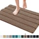 Subrtex Super Soft Absorbent Braided Bathroom Mats Chenille Bath Rugs - 16"x24"/20"x32" - Sand