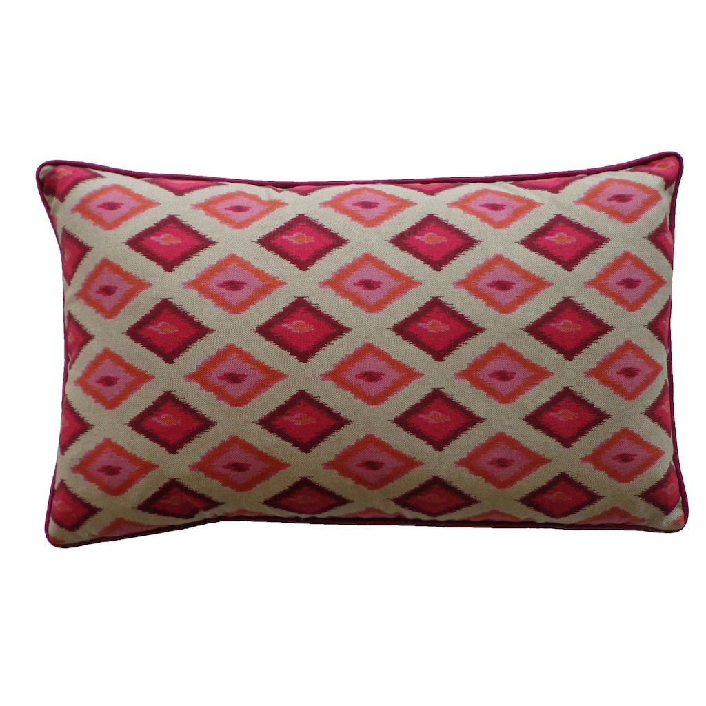 Jiti Indoor Kite Abstract Diamond Patterned Decorative Accent Rectangle Lumbar Pillows 12 x 20
