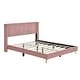 preview thumbnail 34 of 39, Queen Size Corduroy Platform Bed with Tufted Headboard and Metal Legs