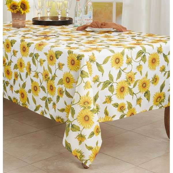 slide 2 of 6, Sunflower Design Tablecloth 65"x104"