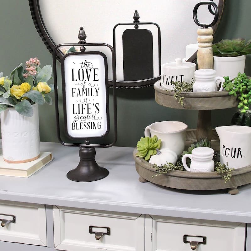 The Love of a Family Metal Tabletop - 16.5" x 6.75" x 4.5"
