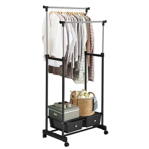 Direct Online Houseware Garment Rack Clothes Rail With Shoe Storage Shelf /& Adjustable Feet
