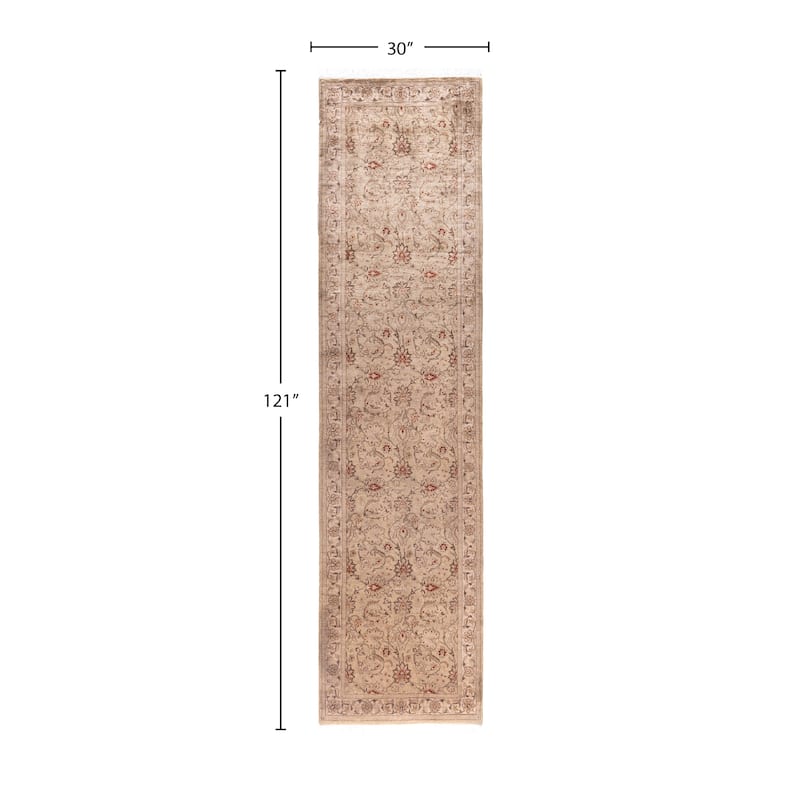 Overdyed One-of-a-Kind Hand-Knotted Runner Rug - Beige - 2' 6" x 10' 1"