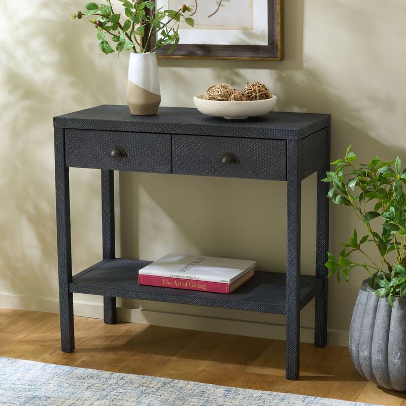 SAFAVIEH Francisca 2-Drawer 1-Shelf Console Table - 31" W x 14" L x 30" H - 31"W x 14"D x 30"H