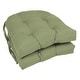 preview thumbnail 35 of 59, 16-inch U-Shaped Indoor Twill Chair Cushions (Set of 2, 4, or 6) - 16" x 16" Set of 2 - Sage