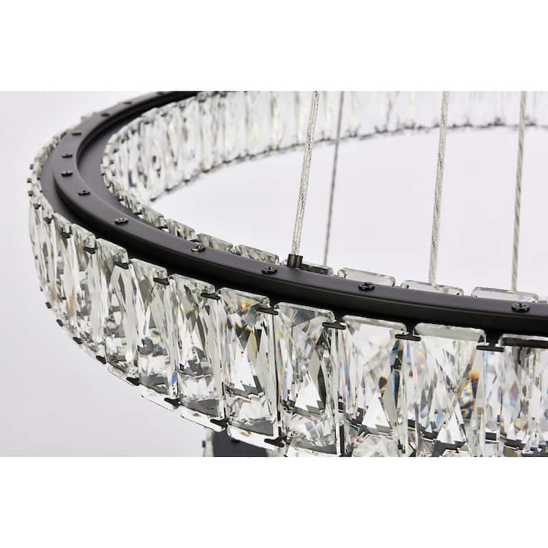 Indigo Home 41 inch LED four ring chandelier in black