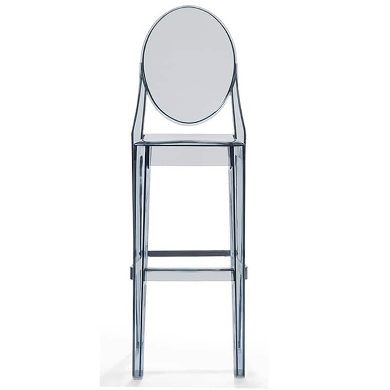 Set of 2 Modern High Back Side Armless Bar Stools With Backs Chairs For Kitchen Island Home Indoor Outdoor Patio Clear