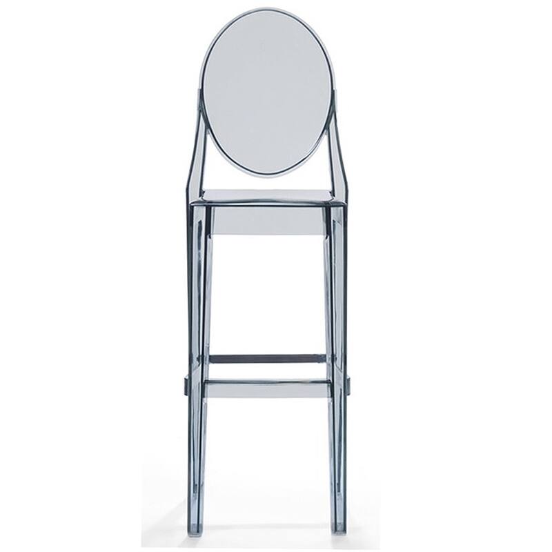 Modern Barstools With Oval Back Bar Stool Chairs For Standing Work Kitchen Island Dining Transparent Footrest Hotel (Set of 2)