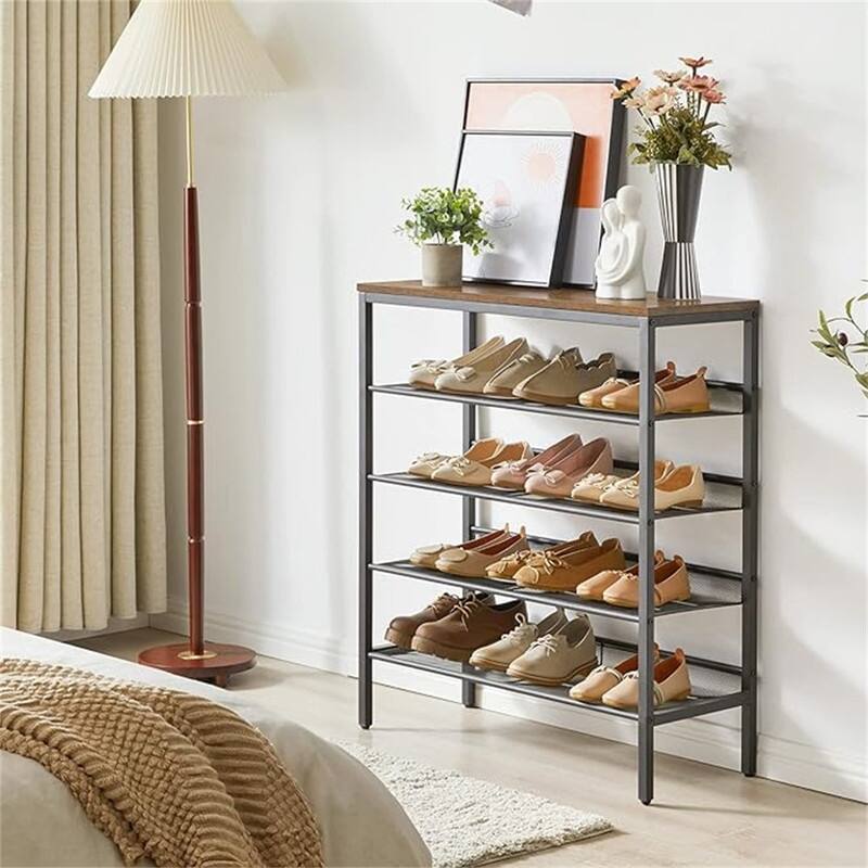 Industrial Shoe Rack - 11.81"D x 29.72"W x 34.25"H