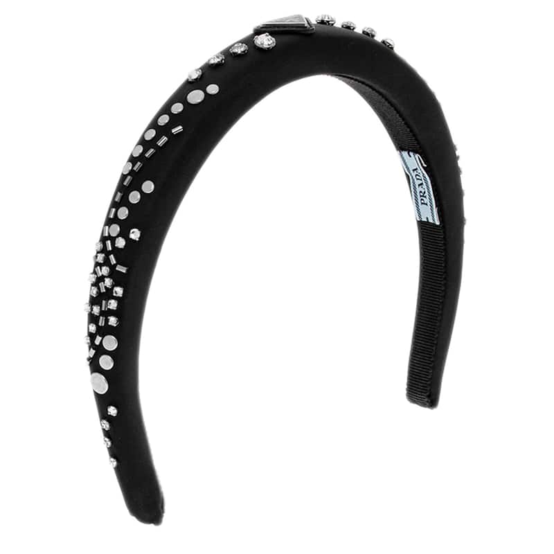 Prada Re-Nylon Headband - Black and Silver