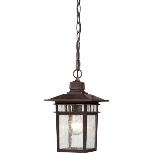 Nuvo Lighting 60/4955 Cove Neck Single-Light Hanging Lantern with Clear Seed Glass Panels
