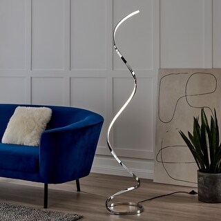 Silver spiral floor lamp top
