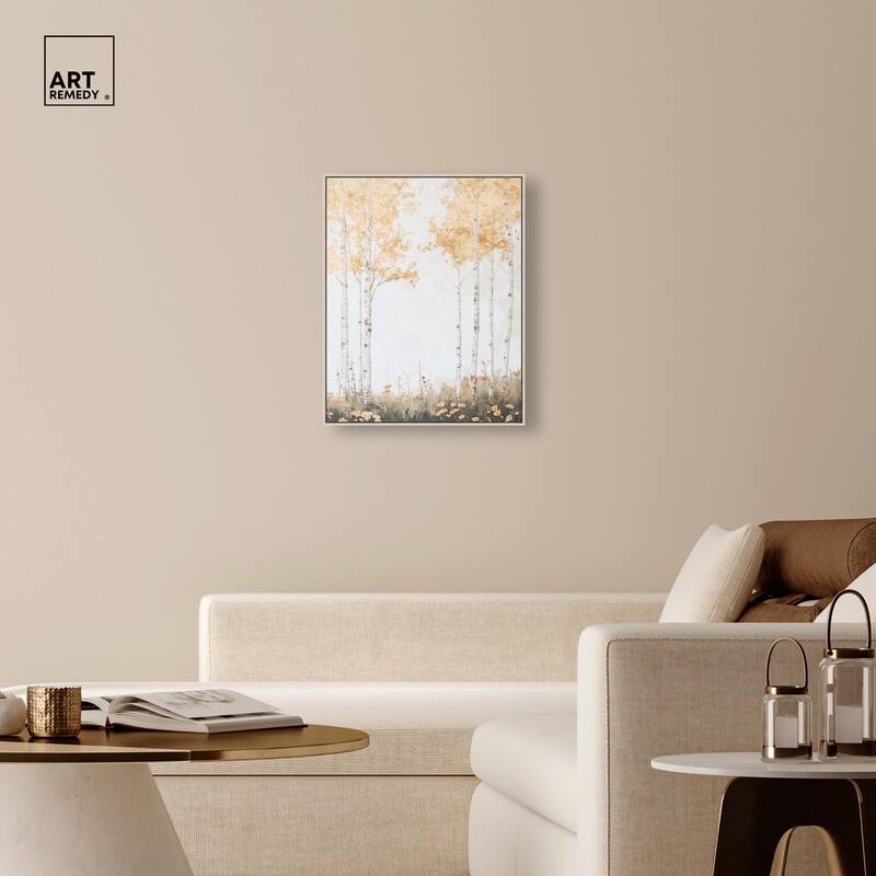 Pale Birch Reverie Canvas by Art Remedy