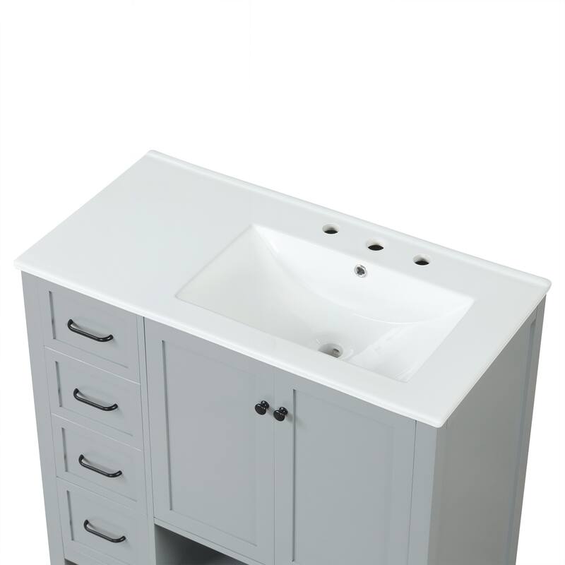 Sophisticated Bathroom Vanity with Multiple Storage Options and Durable Construction