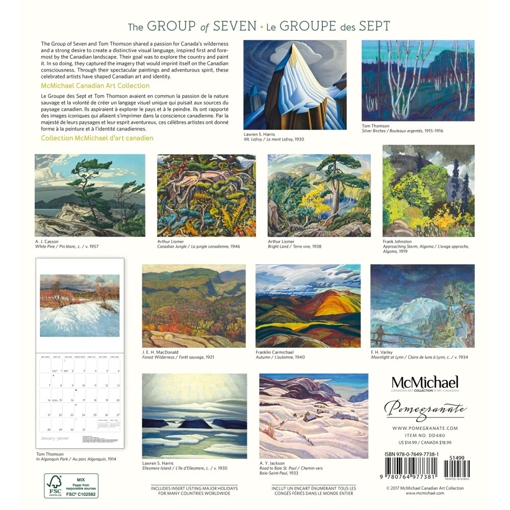 Shop The Group Of Seven Wall Calendar Bilingual Fine Art By