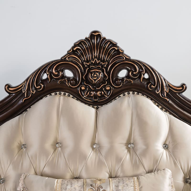 Furniture of America Wasing Traditional 2-Piece Formal Tufted Back Sofa and Loveseat Set