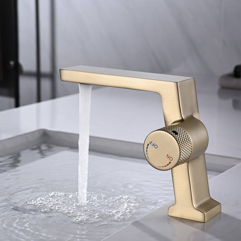 5.63"H Solid Brass Single Handle Single Hole Bathroom Sink Faucet
