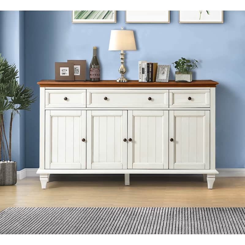 Ottfried Traditional 58'' Wide Sideboard with 3 Drawers and 4 Doors by HULALA HOME - White