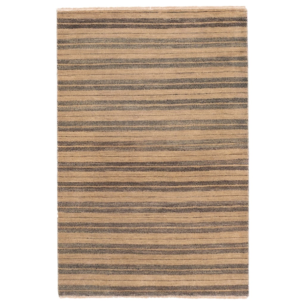 ECARPETGALLERY Hand-knotted Peshawar Ziegler Khaki Wool Rug - 4'2 x 6'3