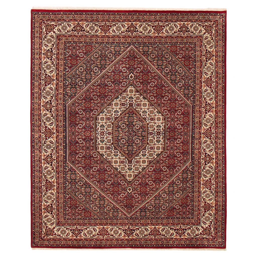 ECARPETGALLERY Hand-knotted Bijar Red Wool Rug - 6'6 x 7'11