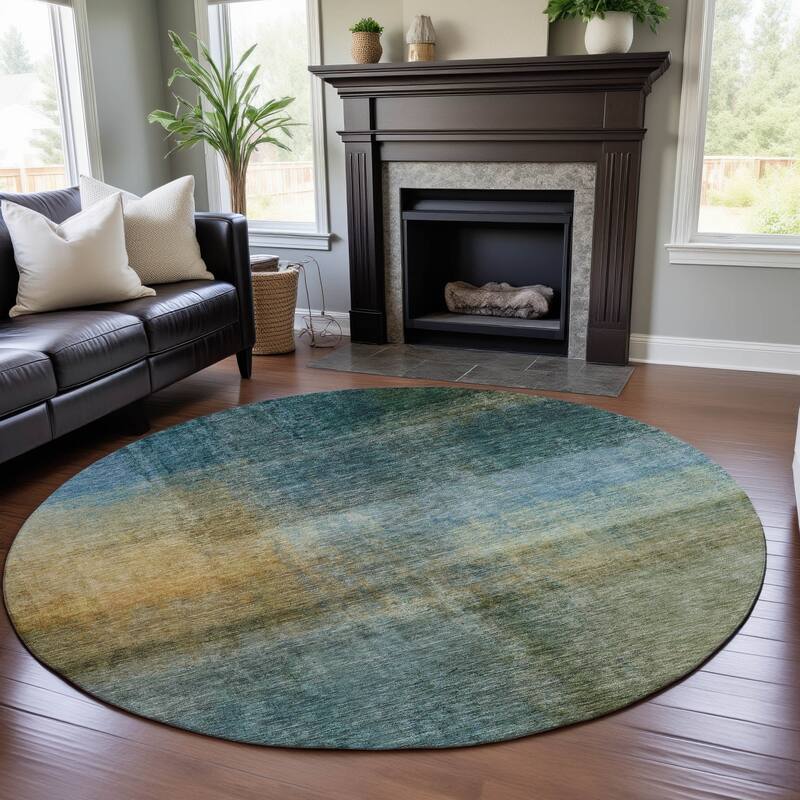 Premium Washable Super Soft Modern Ombre Mayfield Rug - Blue - 8' x 8'