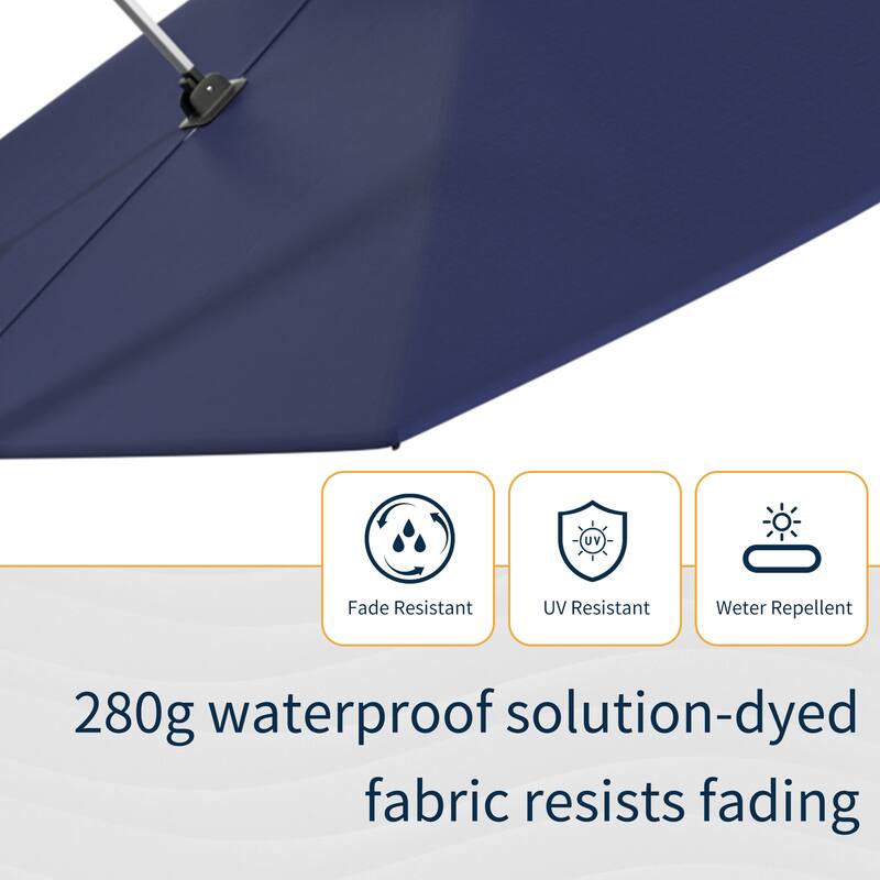 11FT Patio Umbrella Outdoor Square Double Top Umbrella with Base