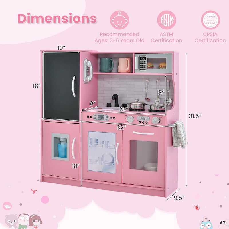 Toddler Pretend Play Kitchen for Boys and Girls 3-6 Years Old