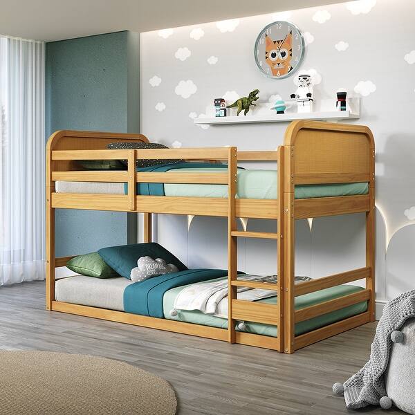 slide 2 of 7, Pkolino Curva Rattan Loft/Bunk Bed- Solid Pine Wood - Natural