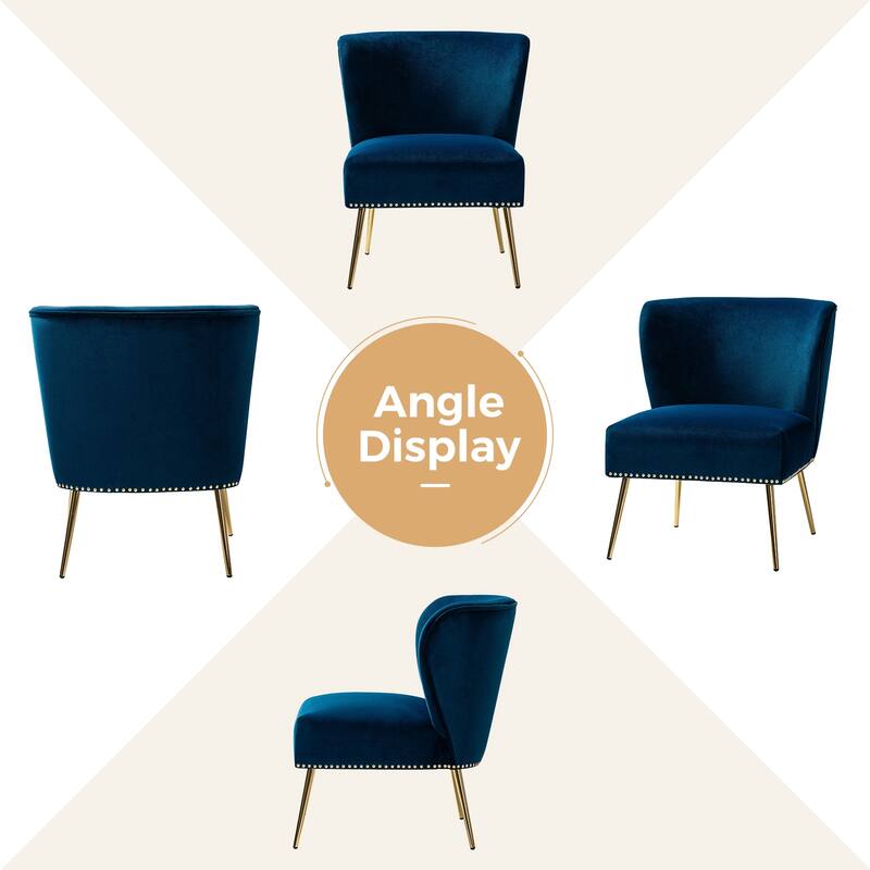 Celtia Modern Velvet Accent Side Chair with Nailhead Trim by HULALA HOME