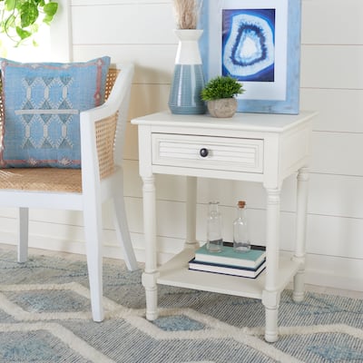SAFAVIEH Eleanore 1-Drawer Lower Shelf Nightstand Accent Table - 19" W x 15.8" L x 26" H - 19Wx16Dx26H