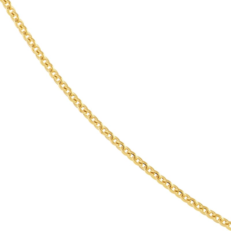 Curata 14k Yellow Gold .9mm Cable Chain Necklace (Spring Ring)
