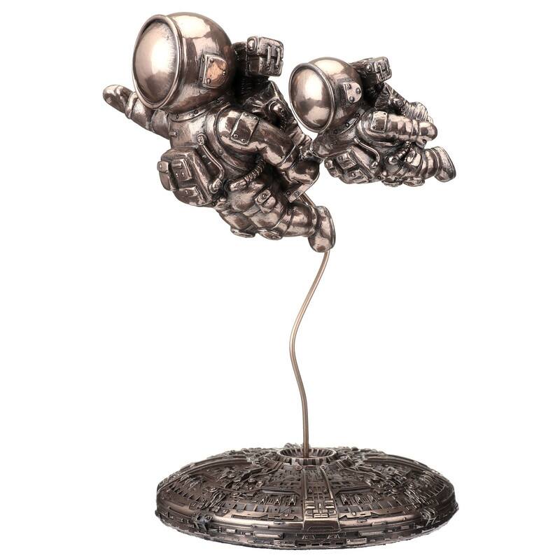 7.48 inches Height Cold Cast Bronze Breathtaking Astronaut Bring Your Child to Bronze Finish Figurine